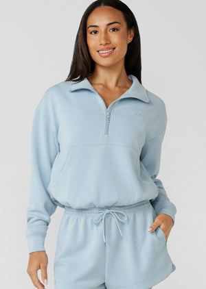 Lorna Jane Make Space 1/4 Zip Sweat - Vibrant Sky