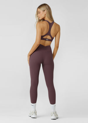Lorna Jane Definition Luxe Rib Ankle Biter Leggings - Amethyst Shadow