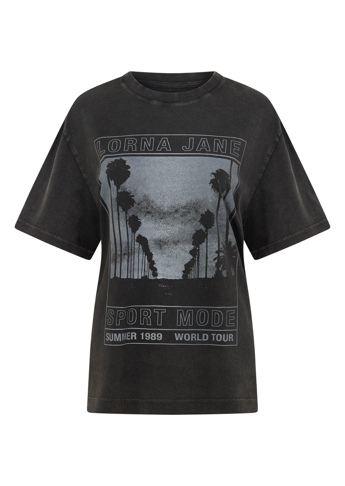 Lorna Jane Sport Mode Tour Washed T-Shirt - Washed Black