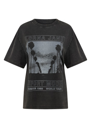 Lorna Jane Sport Mode Tour Washed T-Shirt - Washed Black