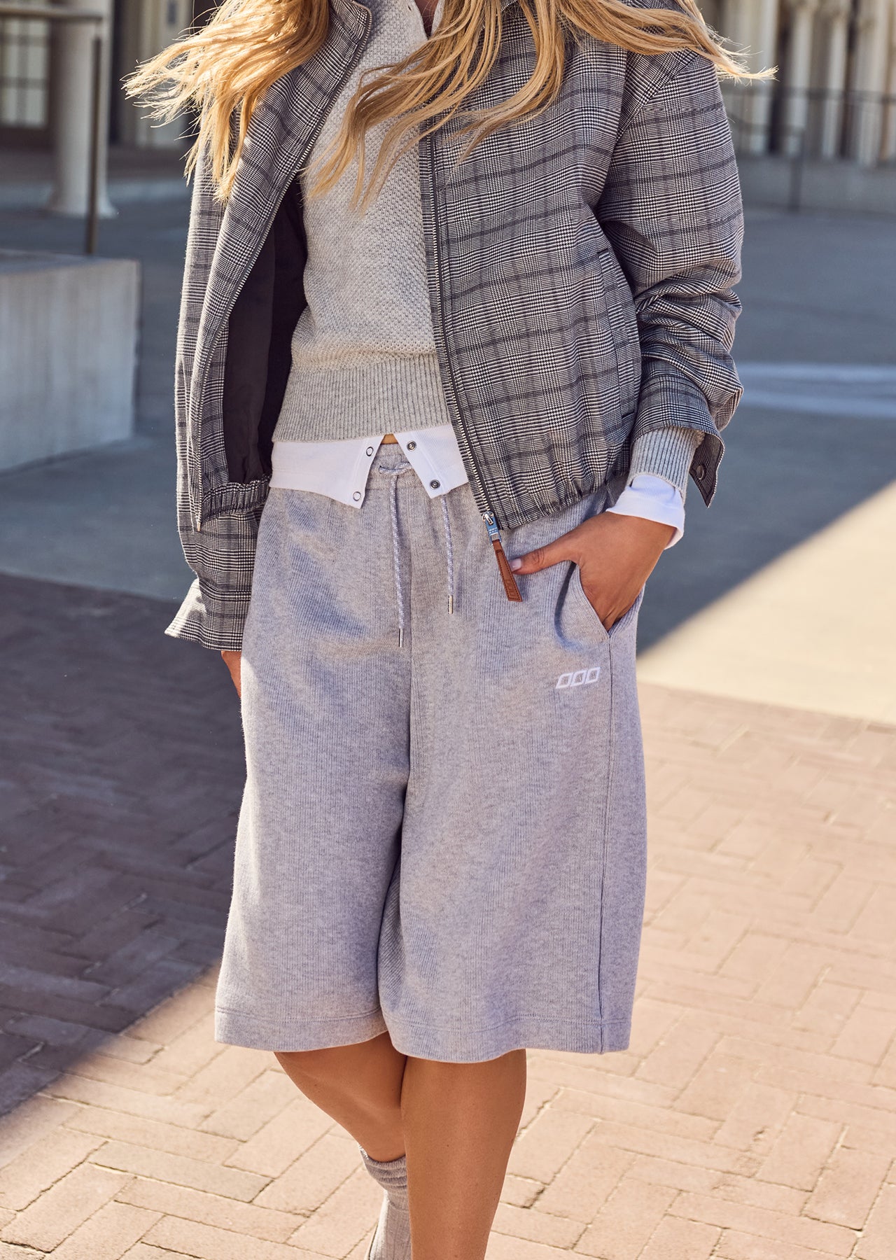 Lorna Jane Daily Motion Longline Shorts - Grey Marl