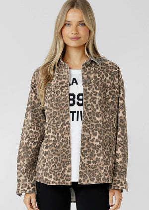 Lorna Jane Gone Wild Faded Denim Overshirt - Faded Gone Wild Print