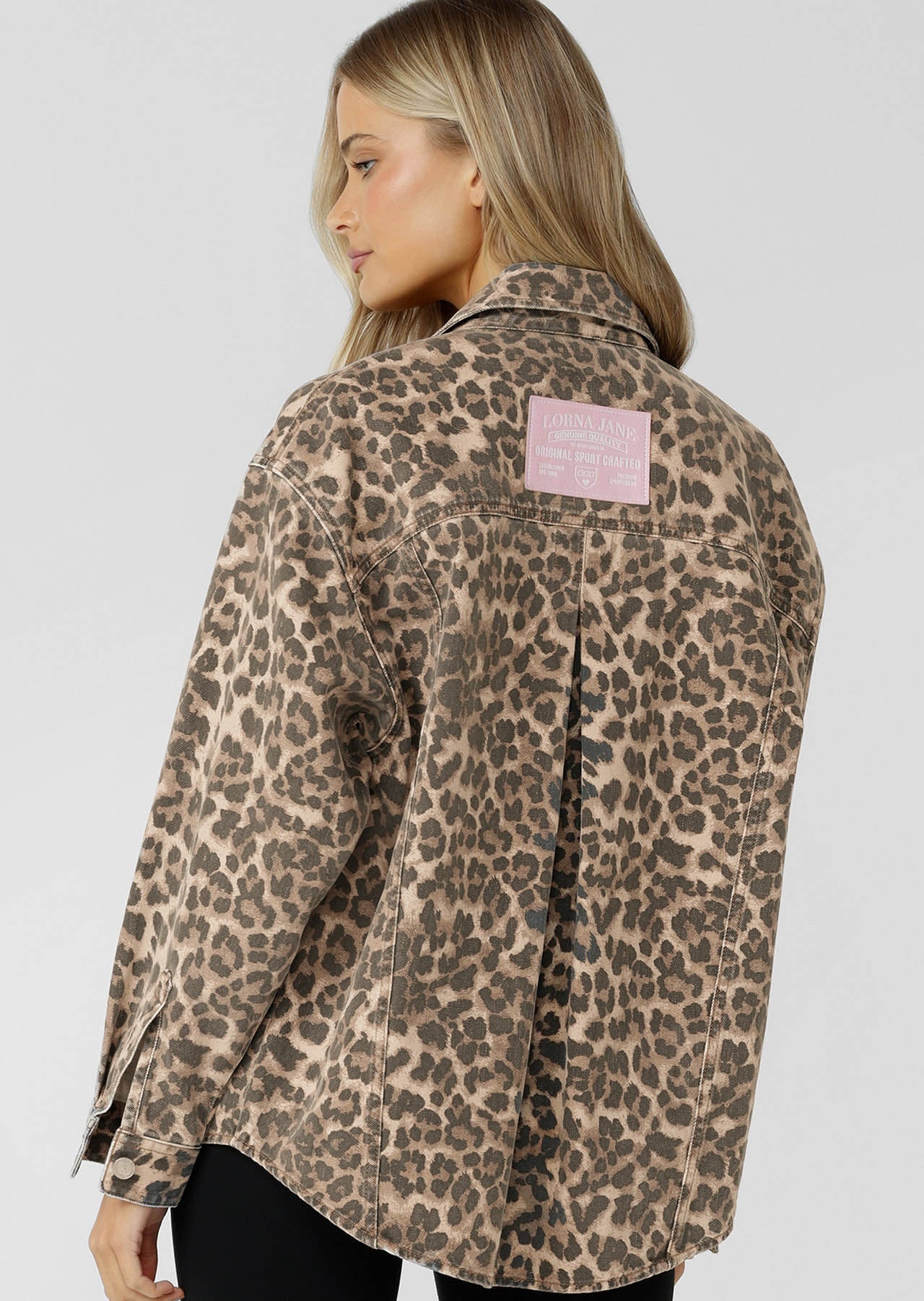 Lorna Jane Gone Wild Faded Denim Overshirt - Faded Gone Wild Print