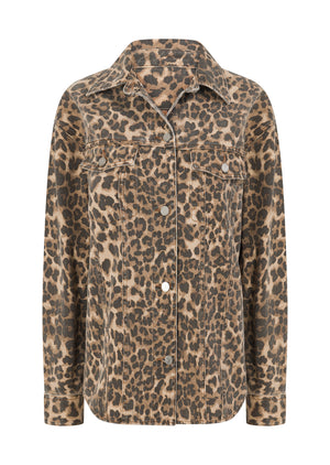 Lorna Jane Gone Wild Faded Denim Overshirt - Faded Gone Wild Print