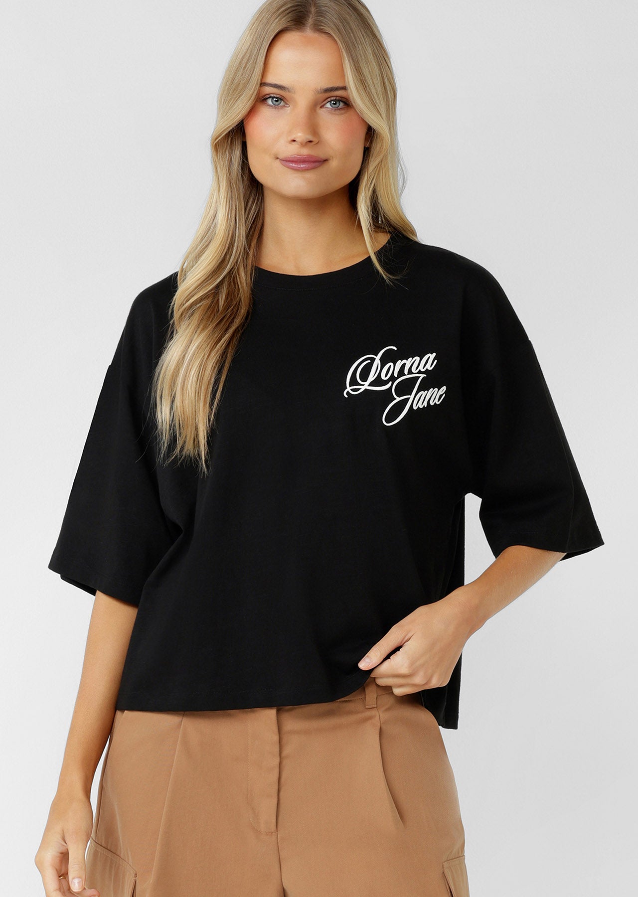 Lorna Jane Link Up Oversized T-Shirt - Black