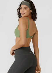 Lorna Jane Reform Rib Sports Bra - Green Goodness