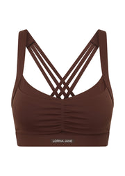 Lorna Jane Bring It All Pocket Sports Bra - Espresso