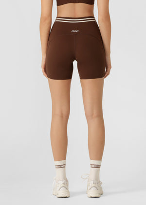 Lorna Jane Stash It All 3 Pocket 14cm Bike Shorts - Espresso