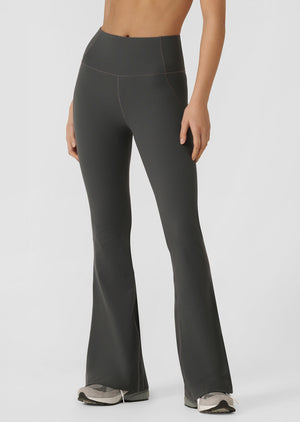 Lorna Jane Irresistible Hi Fold Rib Flared Leggings - Titanium