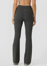 Lorna Jane Irresistible Hi Fold Rib Flared Leggings - Titanium