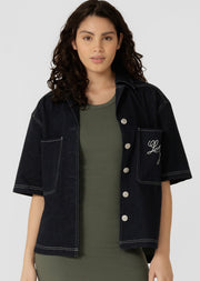 Lorna Jane Off Duty Denim Overshirt - French Navy