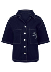 Lorna Jane Off Duty Denim Overshirt - French Navy