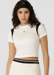 Lorna Jane Drift Baby Tee - Porcelain