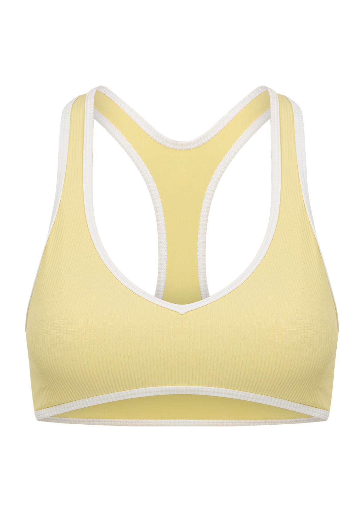 Lorna Jane Camp Cove Rib Sports Bra - Lemon Cream