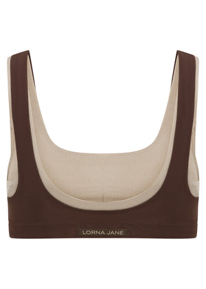 Lorna Jane Double Down Sports Bra - Truffle