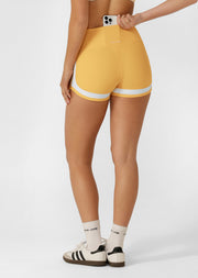 Lorna Jane Camp Cove Cheeky Rib Bike Shorts - Mango