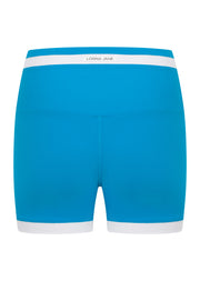 Lorna Jane Retro Rib 12cm Bike Shorts - Vista Blue