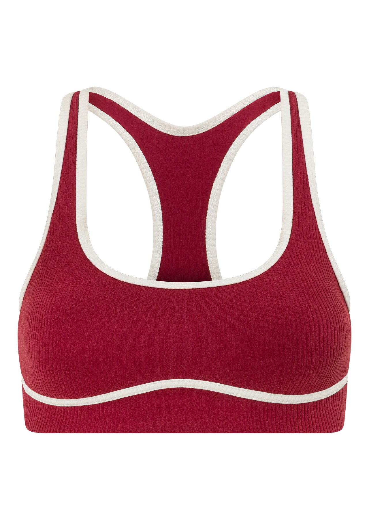Lorna Jane Paros Rib High Support Sports Bra - Cherry