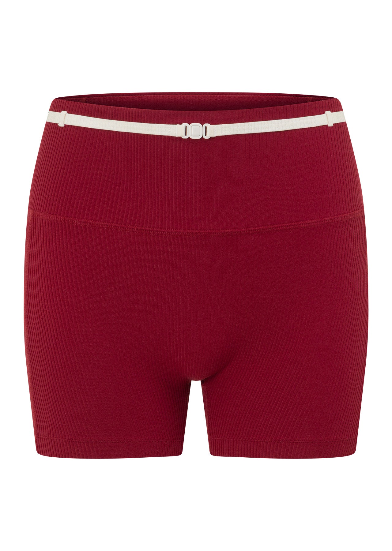 Lorna Jane Paros Rib 9cm Bike Shorts - Cherry