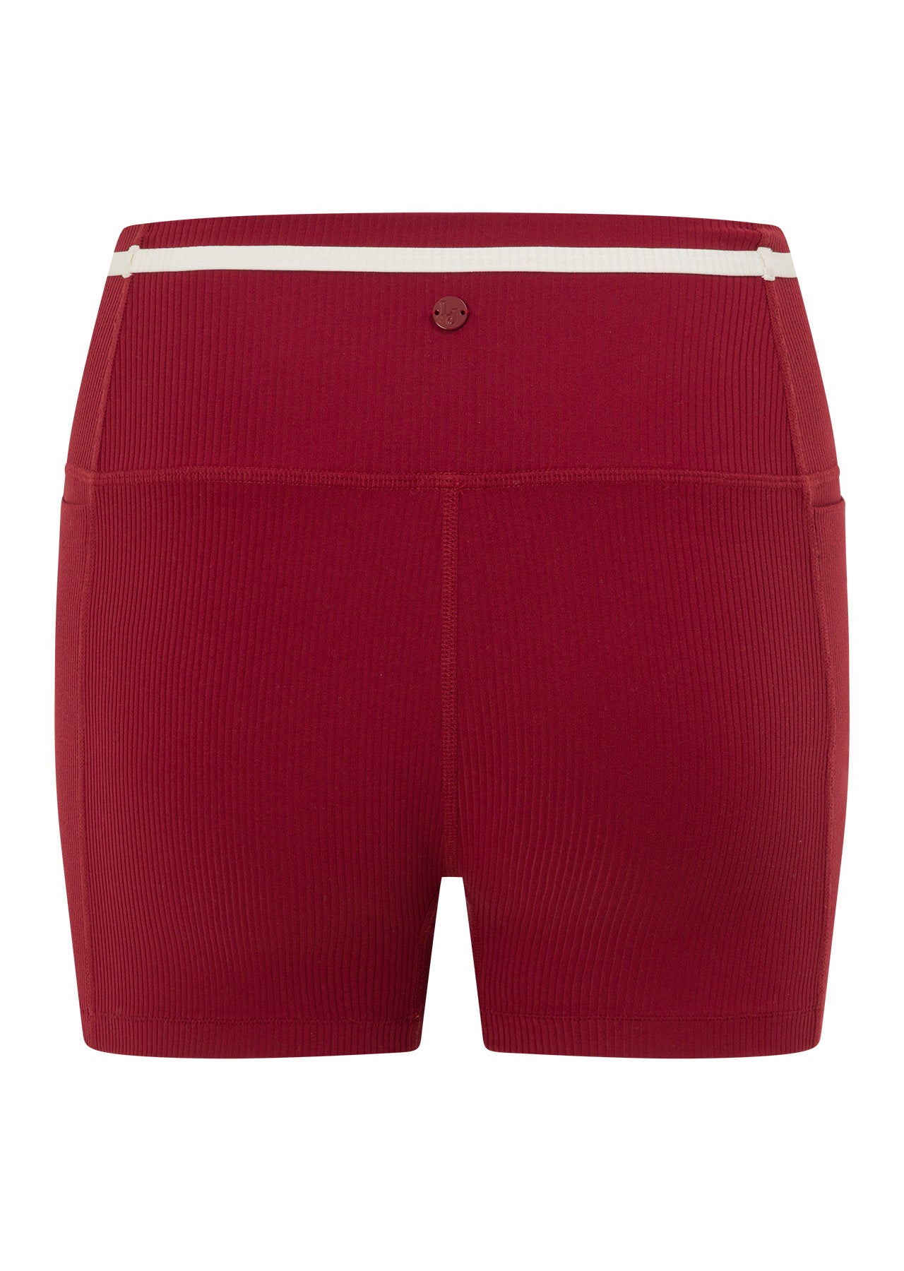 Lorna Jane Paros Rib 9cm Bike Shorts - Cherry