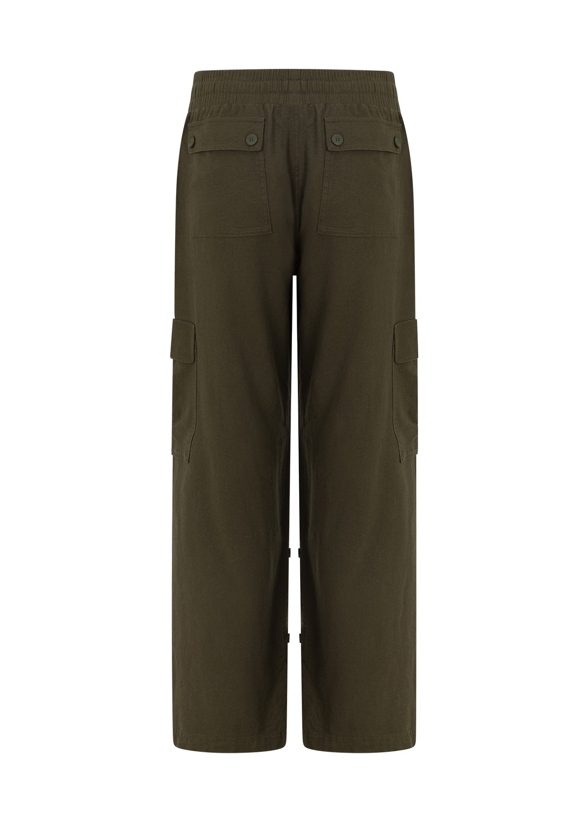 Lorna Jane Linen Flashdance Wide Leg Cargo Pants - Dark Khaki Haze