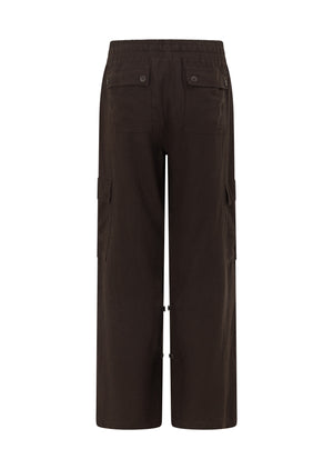 Lorna Jane Linen Flashdance Wide Leg Cargo Pants - Volcano