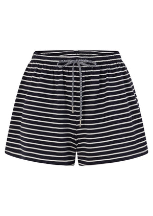 Lorna Jane Summer Stripe Lounge Shorts - Midnight Blue Mini Stripe