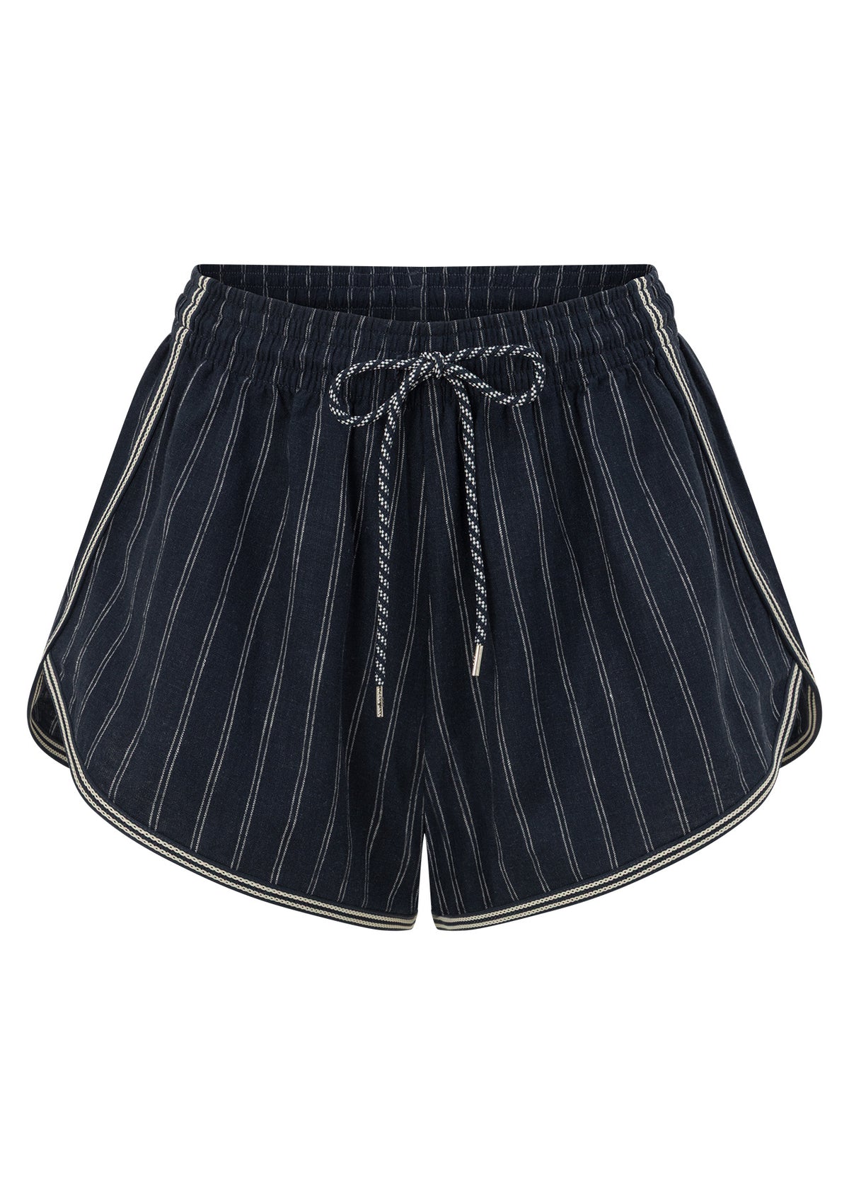 Lorna Jane Effortless Coastline Shorts - Platinum Navy Pinstripe