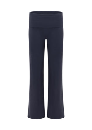 Lorna Jane Liberty Fold Over Waist Wide Leg Active Pants - Ash Blue