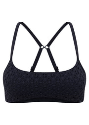 Lorna Jane Keepsake Broderie Sports Bra - Cosmic Navy