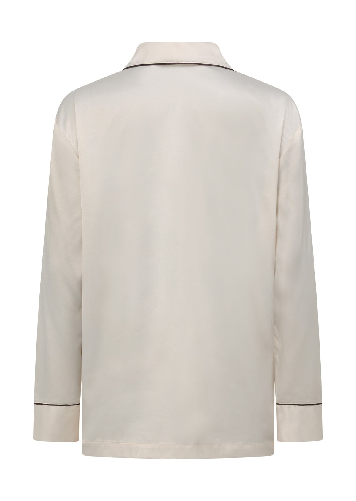 Lorna Jane Sweet Dreams Satin Long Sleeve Shirt - Cream