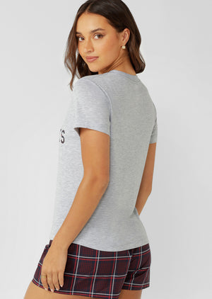 Lorna Jane Happy Holidays T-Shirt - Grey Marl
