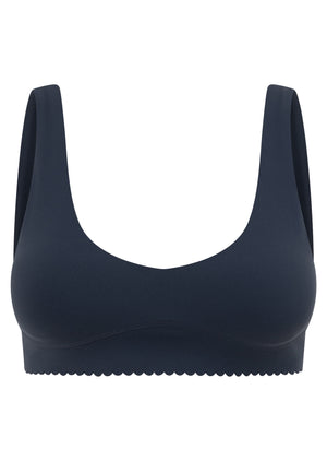 Lorna Jane Sweet Scallop Edge Sports Bra - Platinum Navy