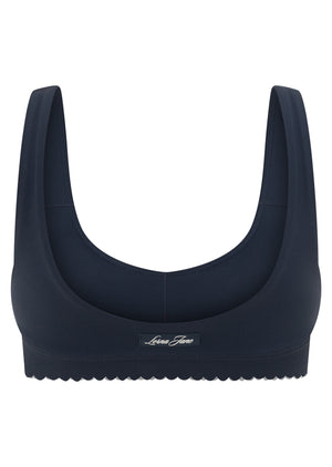 Lorna Jane Sweet Scallop Edge Sports Bra - Platinum Navy