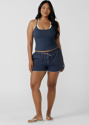 Lorna Jane Layered Look Rib Bra Tank Combo - Platinum Navy