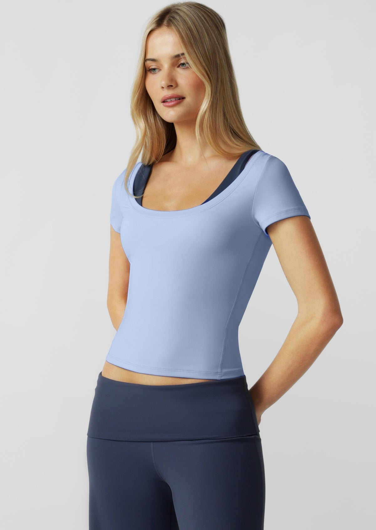 Lorna Jane Sculpt Active Short Sleeve Top - Oxford Blue