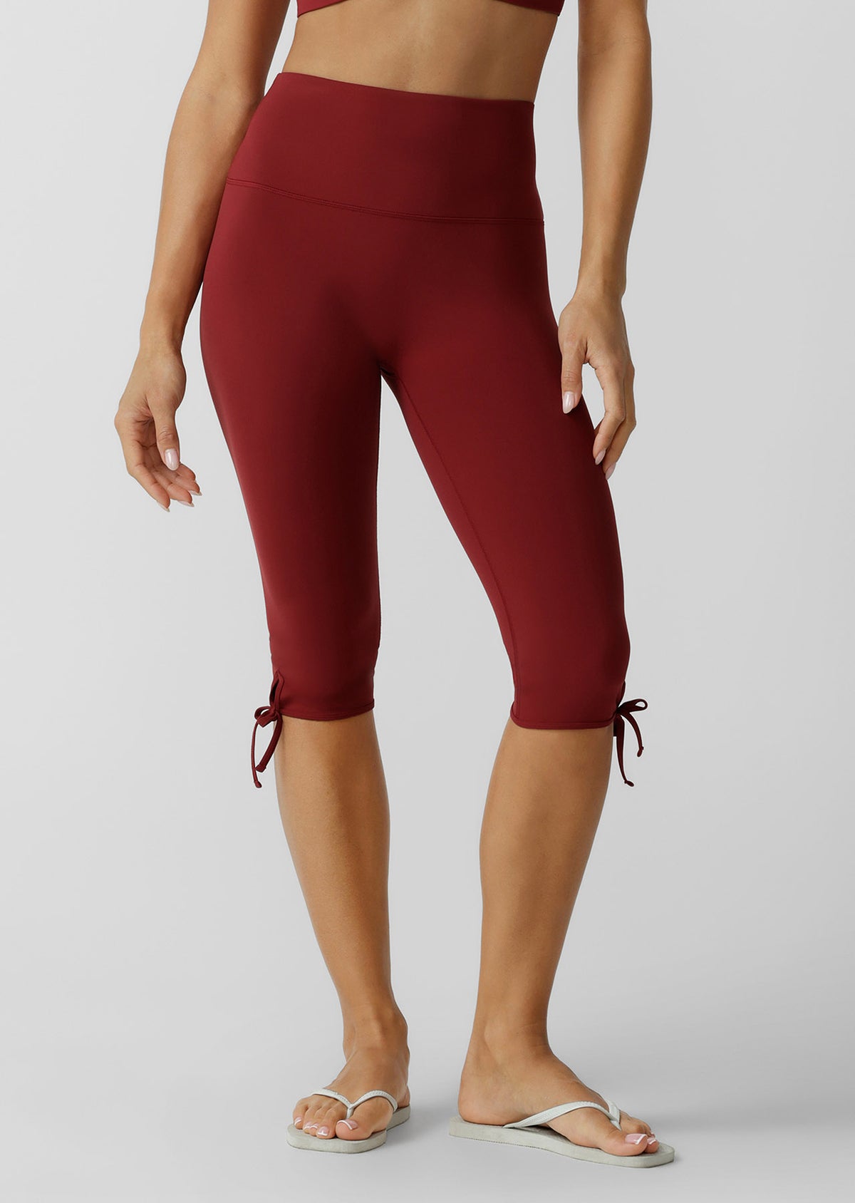 Lorna Jane Pull It Together No Ride Capri Leggings - Cherry