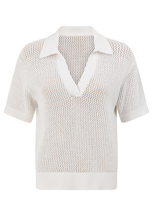 Lorna Jane Sea Breeze Knit Polo - White