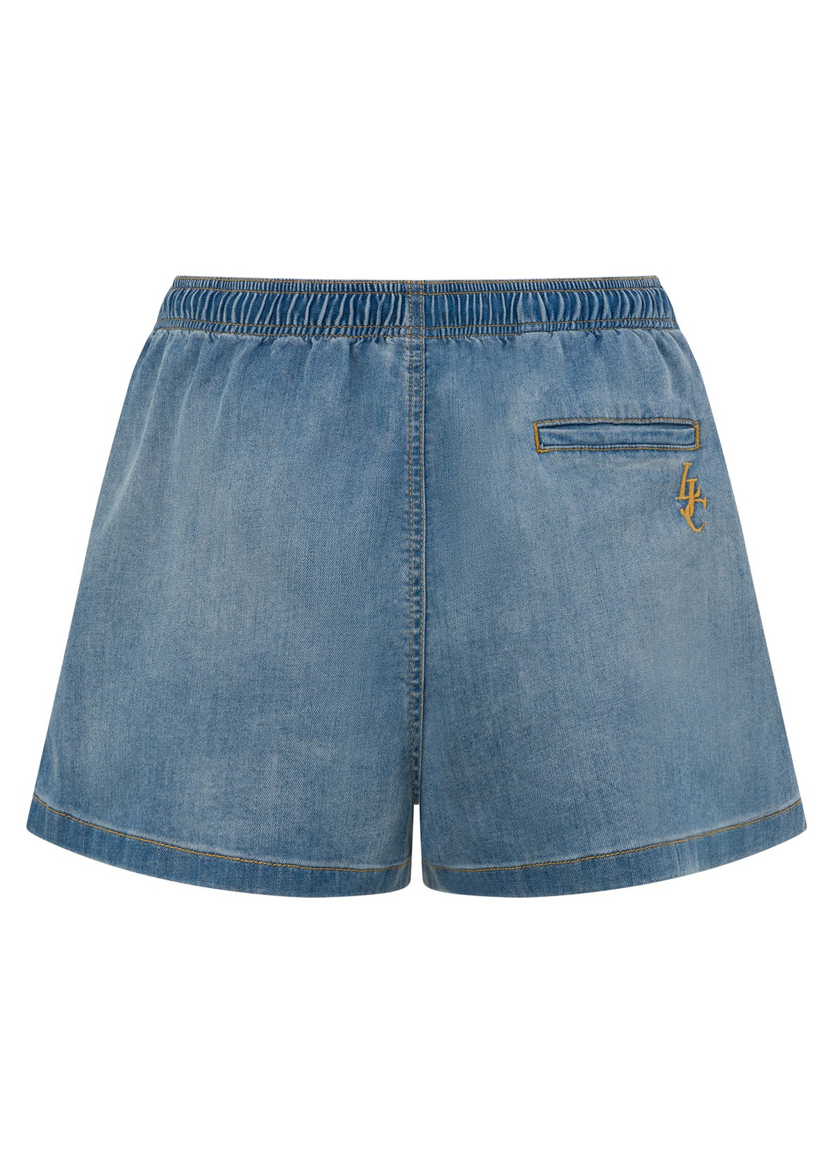 Lorna Jane LJC Lightweight Washed Denim Shorts - Washed Light Blue