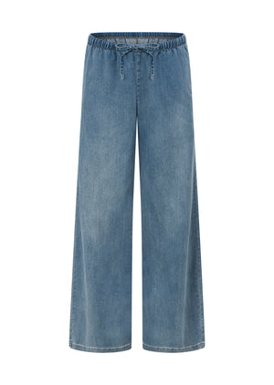 Lorna Jane LJC Lightweight Washed Denim Pants - Washed Light Blue