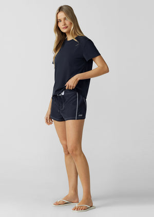 Lorna Jane Wave Seeker Retro Shorts - Platinum Navy