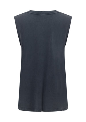 Lorna Jane Fade Away Washed Muscle Tank - Washed Platinum Navy