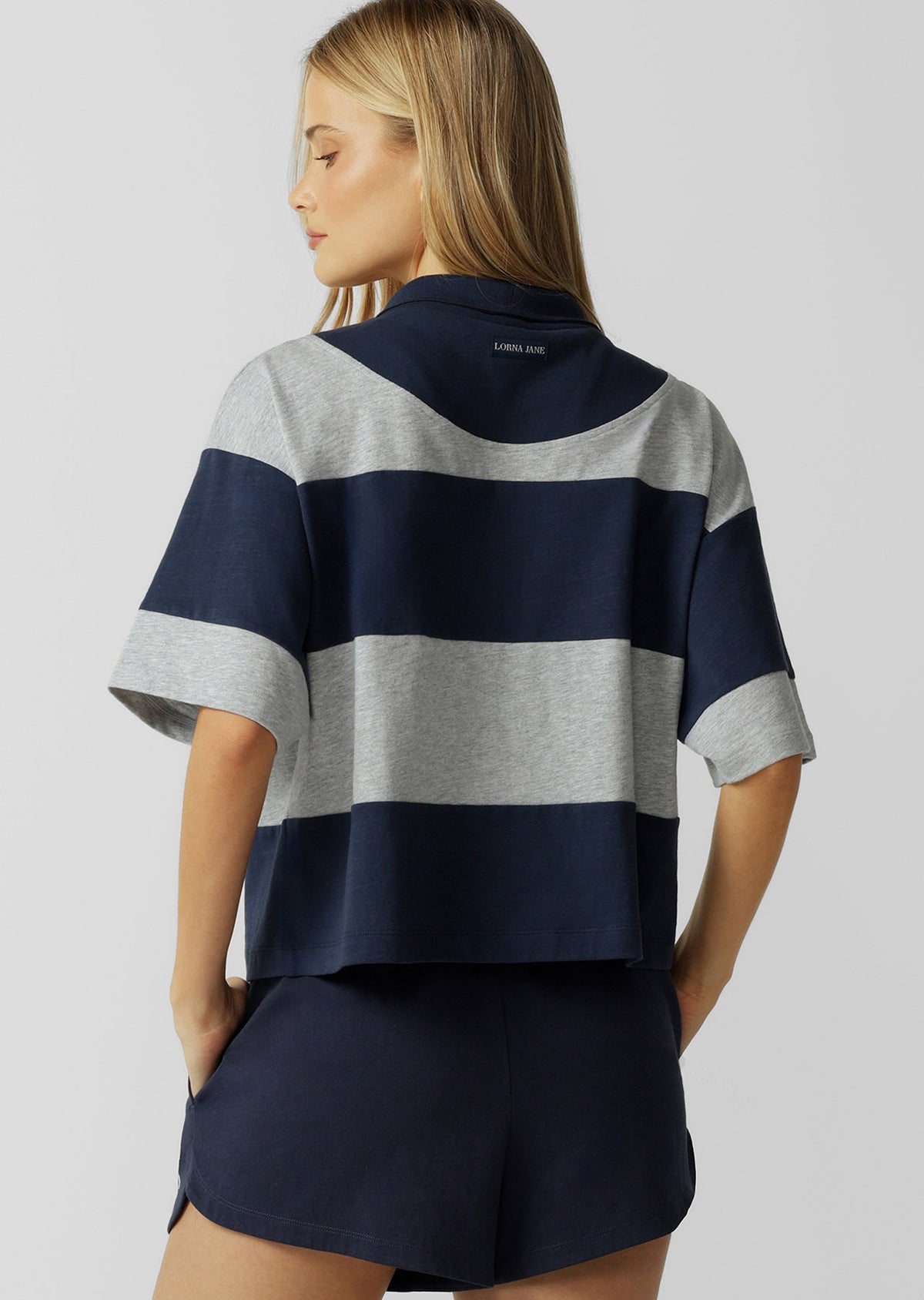 Lorna Jane Yacht Club 1/2 Zip Polo - Platinum Navy