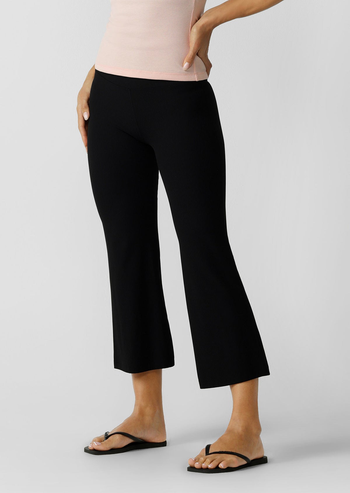 Lorna Jane Irresistible Luxe Active Rib Cropped Yoga Pants - Black