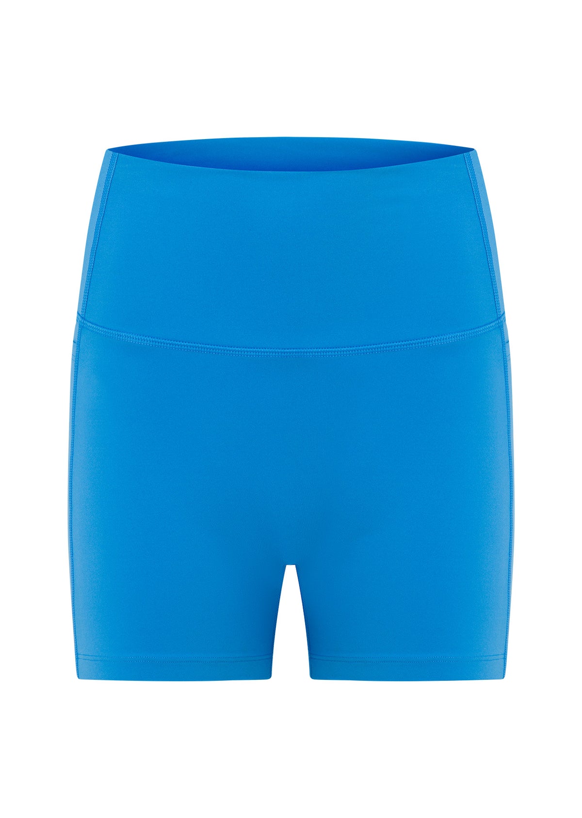 Lorna Jane Hi-Fold No Ride 2 Phone Pocket 10cm Bike Shorts - Capri Blue