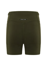 Lorna Jane Cinch And Support Phone Pocket Bike Shorts - Luxury Green