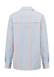 Lorna Jane Love Lounge Stripe Shirt - Blue Multi Stripe
