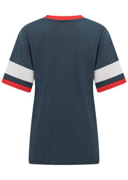 Lorna Jane Retro Linen T-Shirt - Pale Indigo