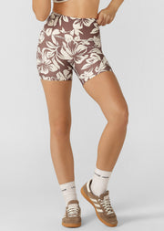 Lorna Jane Hibiscus Hi-Fold No Ride Bike Shorts - Hibiscus Print