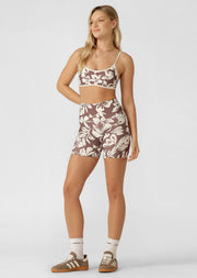 Lorna Jane Hibiscus Hi-Fold No Ride Bike Shorts - Hibiscus Print